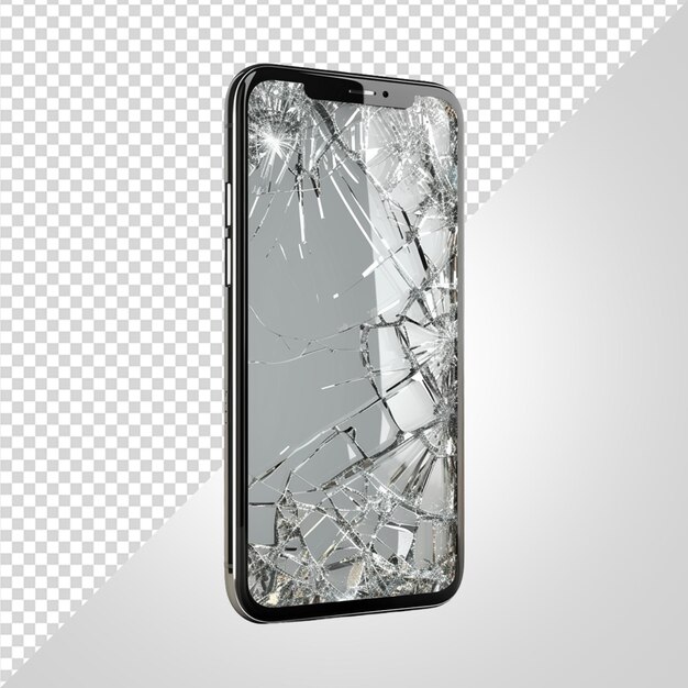 PSD phone with broken screen png