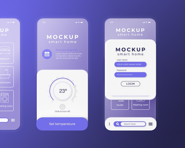 PSD phone with glass effect mockup