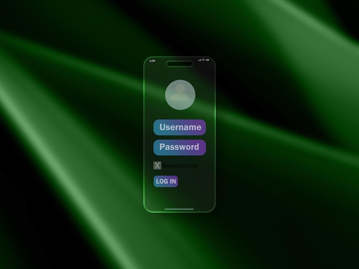 PSD a phone with a green background that says thank you on the screen