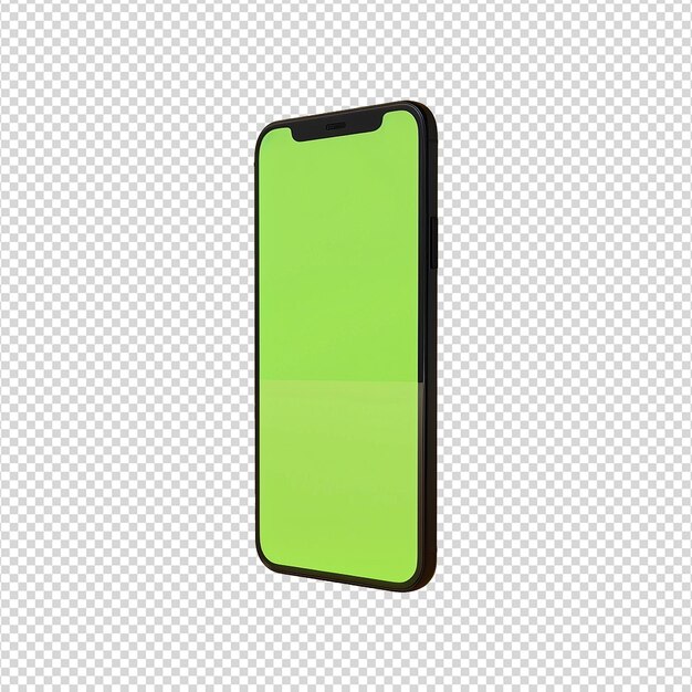 투명한 배경에 녹색 화면이 고립된 전화 Png