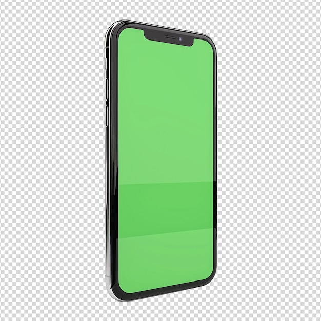 PSD phone with green screen isolated on transparent background png