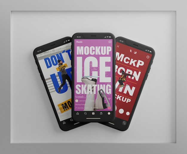 Phone with instagram reel mockup