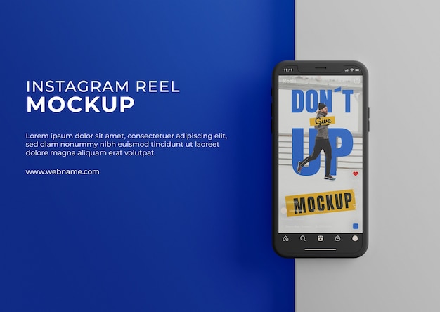 Telefono con mockup di bobina instagram