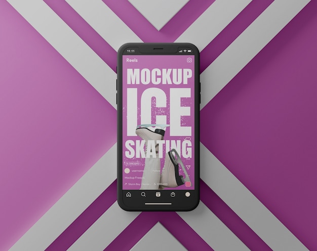 Phone with instagram reel mockup