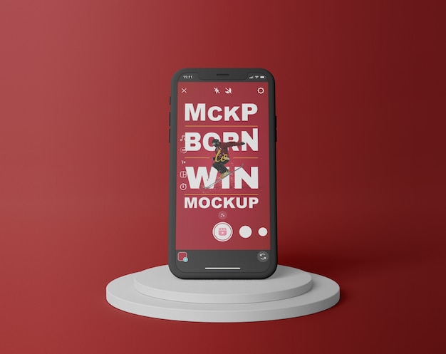 Telefono con mockup di bobina instagram