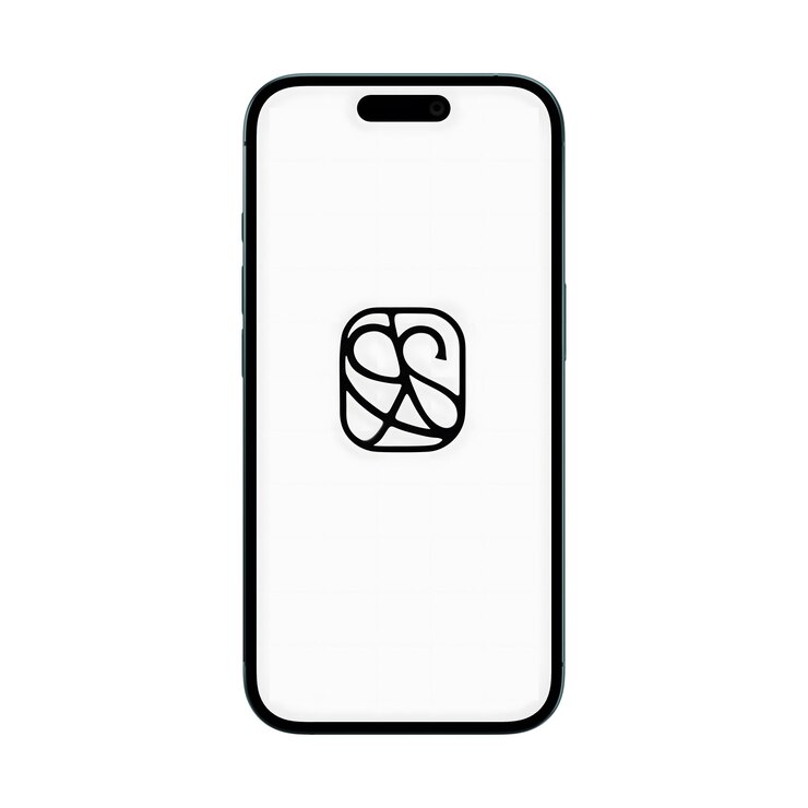 PSD a phone with a logo on it that says  peace  on it