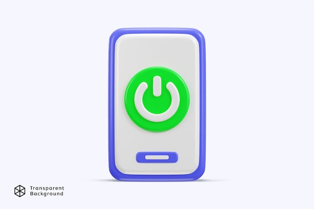 Phone with power button icon 3d render