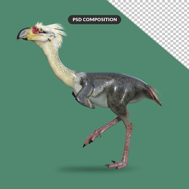 PSD phorusrhacos dinosaur 3d rendering