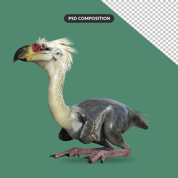 PSD phorusrhacos dinosaur 3d rendering