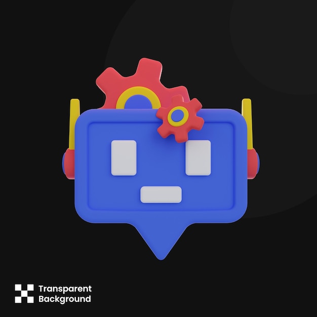 Photo 3d illustration Chatbot Maintenance 3d icon 3d element Graphic Elements design element 3d rendering