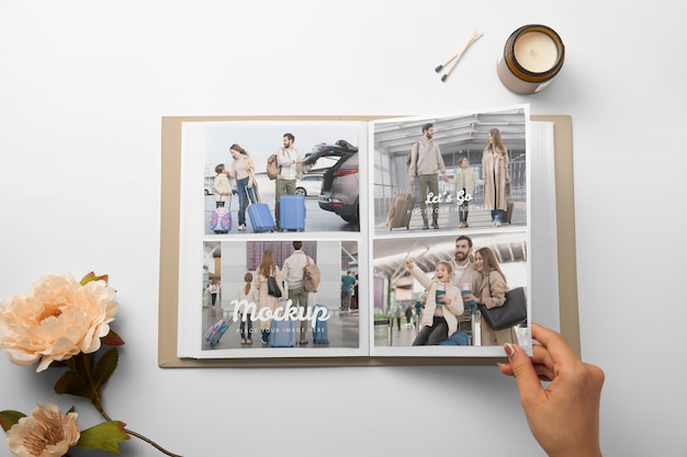 PSD photo album mockup