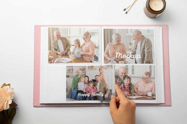 PSD mockup dell'album fotografico