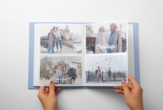 PSD photo album mockup