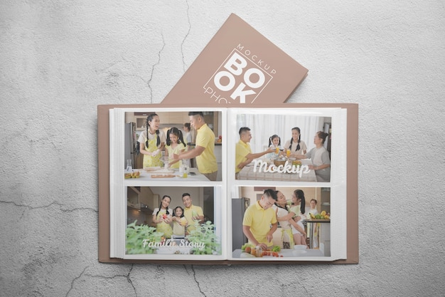 PSD photo album mockup