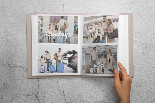 PSD photo album mockup