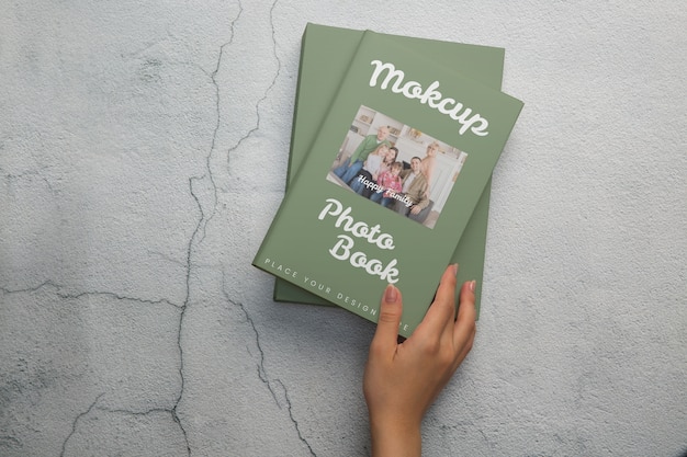 PSD photo album mockup