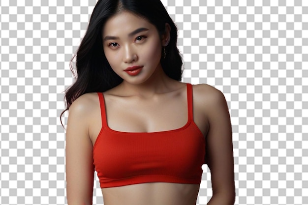 PSD 스튜디오에서 은 배경으로 찍은 아시아 여성의 아름다운 은 몸의 사진