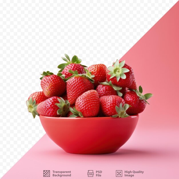 PSD photo of bowl with freshly picked ripe strawberries