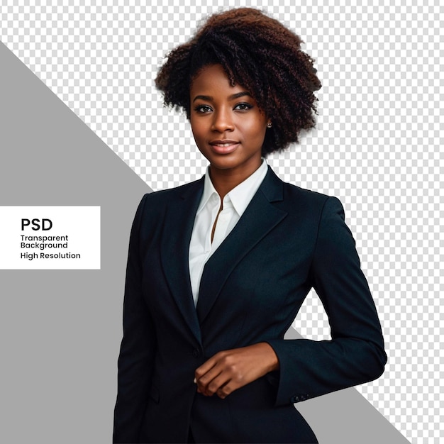 PSD photo of businesswoman with positive attitude