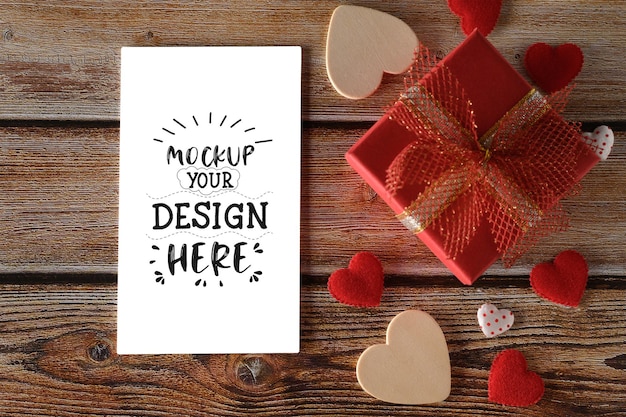 PSD photo of card with place for writing message for lover