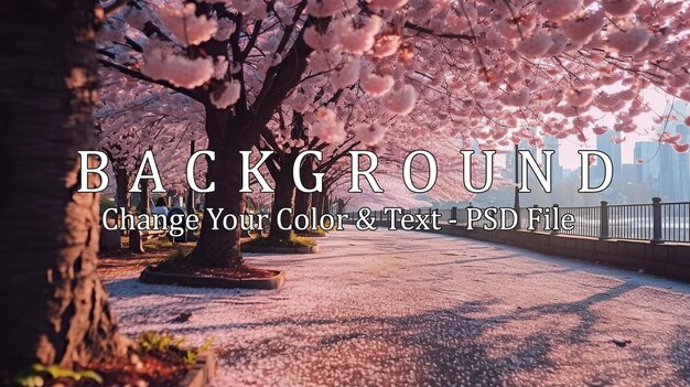 PSD photo cherry blossom spring scenery sakura generative ai