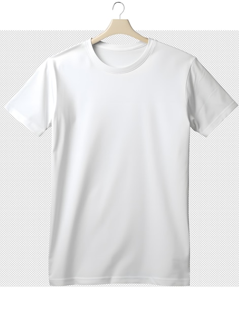 PSD photo of clean white tshirt without background ready for mockup