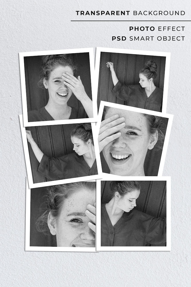 PSD photo collage in black and white sepia for instagram story