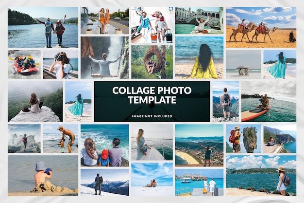 Photo collage design and Photo collage frame effect mockup