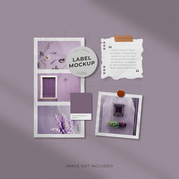 Photo collage mockup with pastel color
