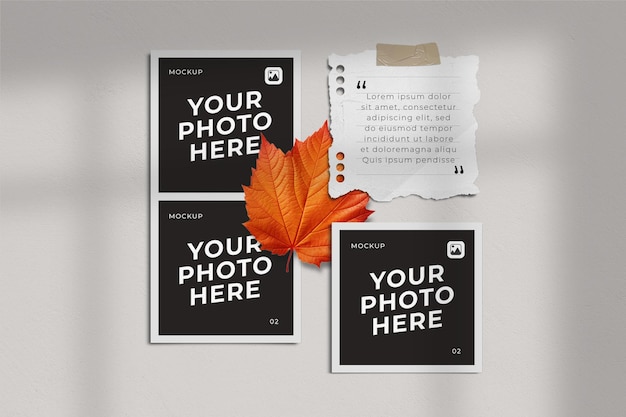 PSD mockup di collage fotografico