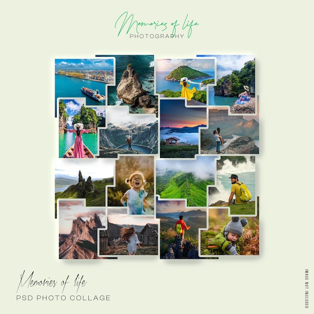 photo collage photoshop editable mockup template