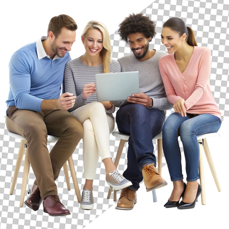 PSD photo of diversity group of people happiness