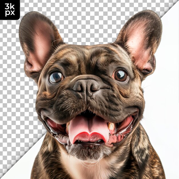 A photo of a dog with its tongue out and the camera is in the background