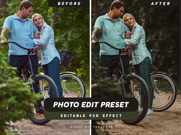 Photo edit preset filter for cycle brand banner post