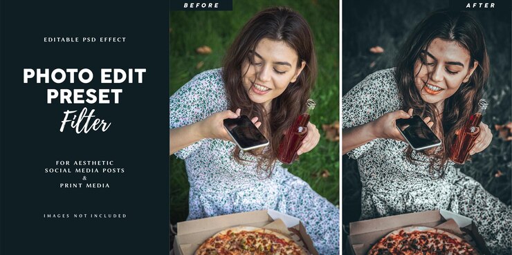 PSD photo edit preset filter for food banner design
