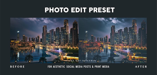 PSD photo edit preset filter for nightscape photography