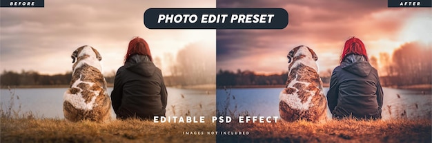 PSD photo edit preset filter for pet magazine brochure banner cover