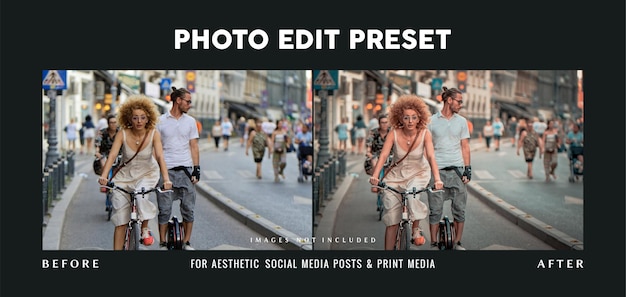 Photo edit preset filter for tourism banner design