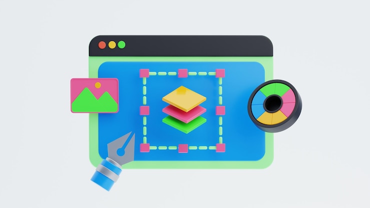 PSD photo editor application 3d icon