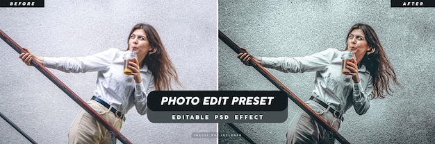 PSD Предустановка фотоэффекта и фильтр instagram для баннера корпоративной брошюры