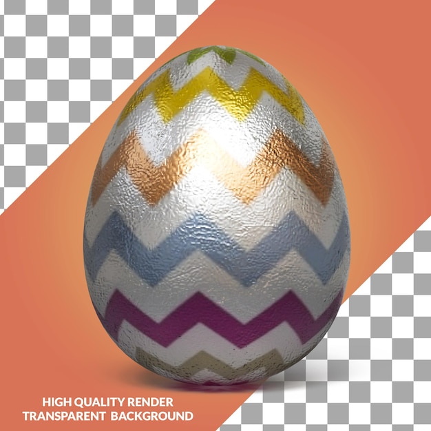 Una foto di un uovo con un motivo a chevron