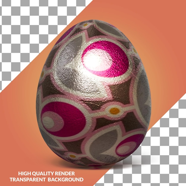 A photo of an egg with a pink and white design.