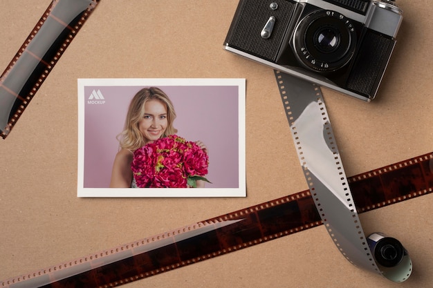 Photo film frame design mockup