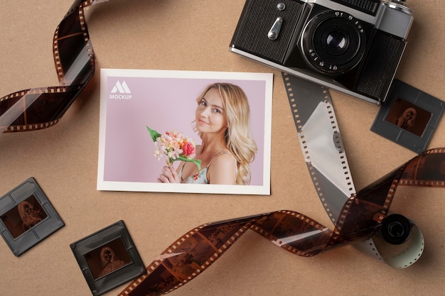 Photo film frame design mockup