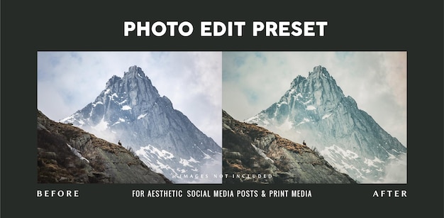 Photo filter preset for travel and landscape photographer