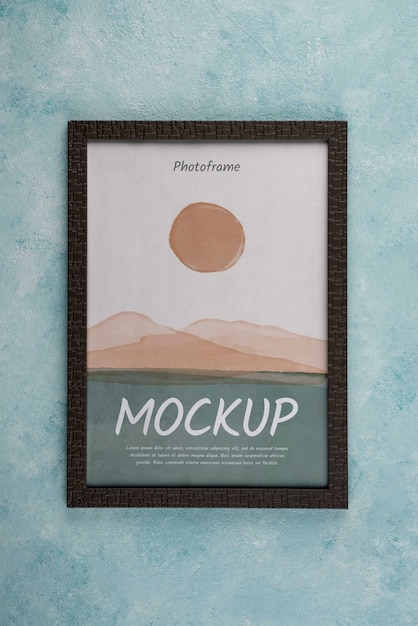 PSD photo frame design mockup