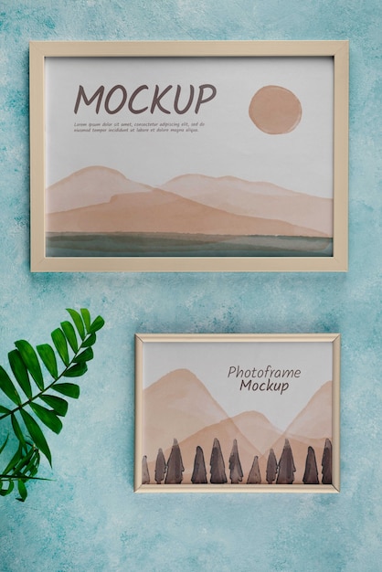 PSD photo frame design mockup