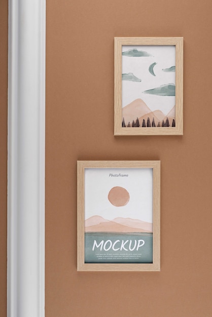 PSD photo frame design mockup