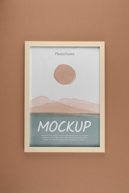 PSD photo frame design mockup