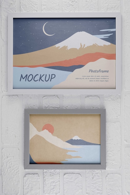 PSD photo frame design mockup